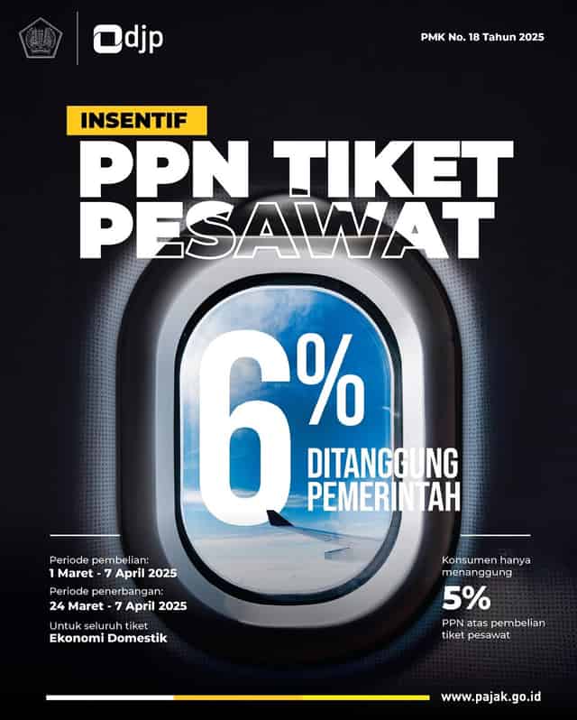 PMK 18 TAHUN 2025Pajak Pertambahan Nilai atas Penyerahan Jasa Angkutan Udara Niaga Berjadwal dalam Negeri Kelas Ekonomi yang Ditanggung Pemerintah Tahun Anggaran 2025