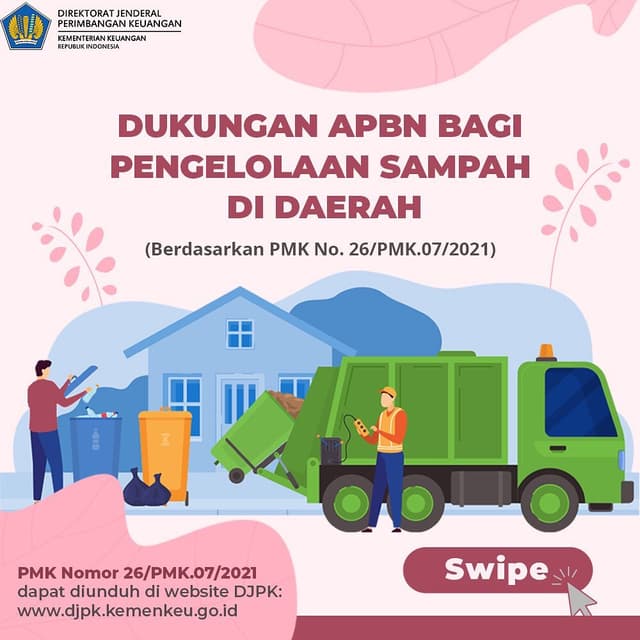 26/PMK.07/2021 Dukungan Pendanaan Anggaran Pendapatan dan Belanja Negara bagi Pengelolaan Sampah di Daerah