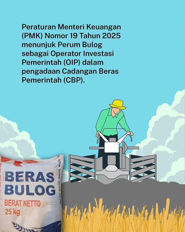 PMK 19 TAHUN 2025 Investasi Pemerintah pada Perusahaan Umum (Perum) BULOG dalam Pengadaan Cadangan Beras Pemerintah
