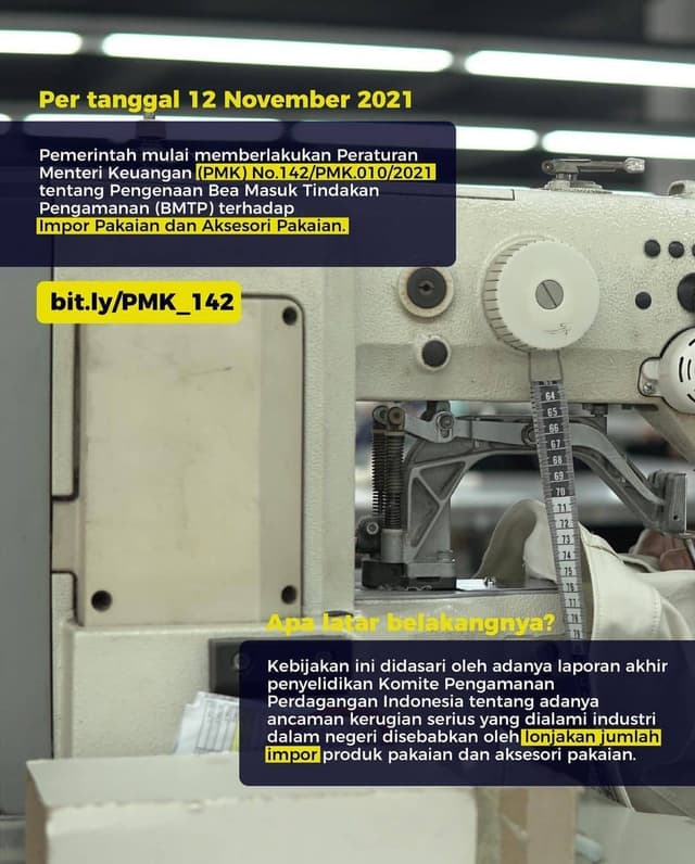 142/PMK.010/2021 Pengenaan Bea Masuk Tindakan Pengamanan terhadap Impor Produk Pakaian dan Aksesori Pakaian