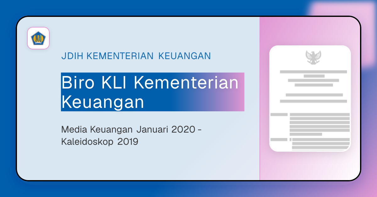 Biro KLI Kementerian Keuangan - Media Keuangan Januari 2020 ...
